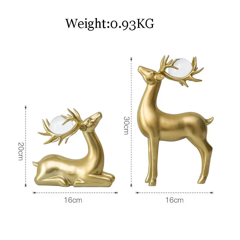 Abstract Gold Resin Statue Handicraft for Living Room, Office Desk Decor - DecorBites™