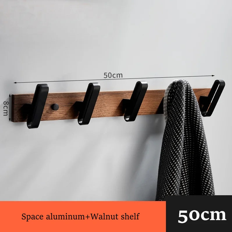 DecorBites™ Black Walnut Bathroom Set: Towel Rack, Bar, Shelf, Toilet Paper Holder, Brush Stand