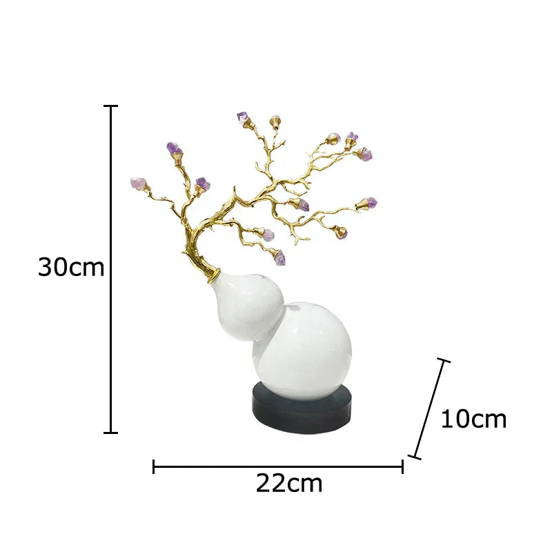 DecorBites™ Gold Gourd Branches Luxury Ornaments Feng Shui Home Decor Crafts