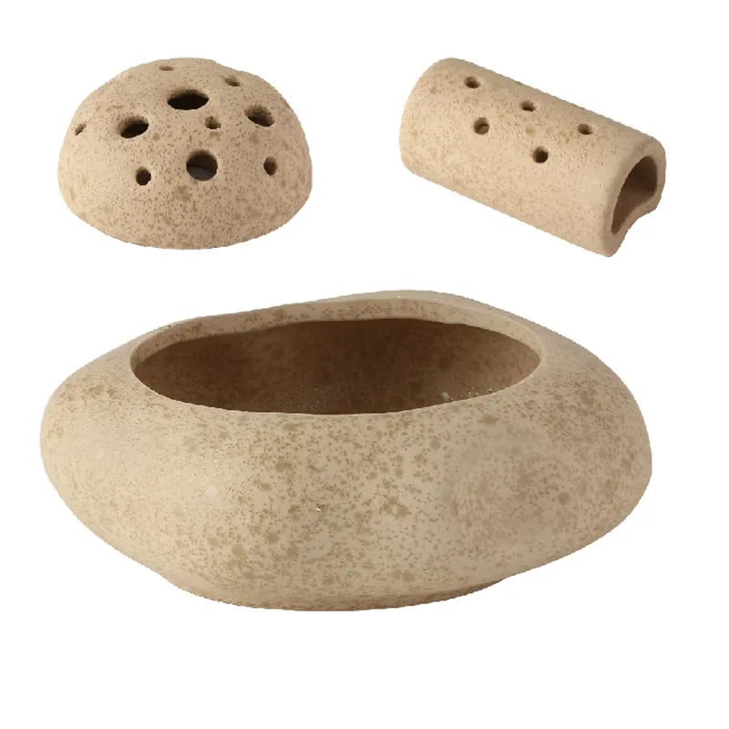 DecorBites™ Lotus Seedpod Ceramic Vase Artificial Flower Pot Modern Desk Decor