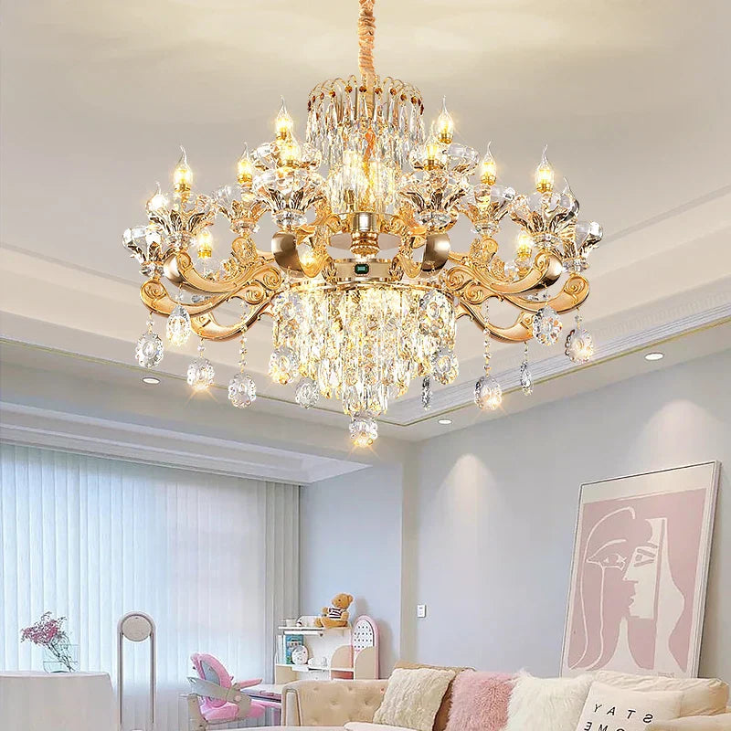 DecorBites™ Crystal Chandelier: Elegant Lighting for Living Room, Dining Room, Bedroom, and Hotel