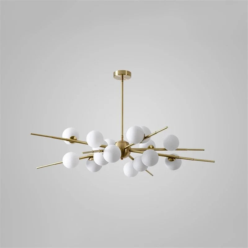 DecorBites™ LED Glass Ball Pendant Light: Modern Nordic Chandelier for Living Room, Dining Room, and Cafe