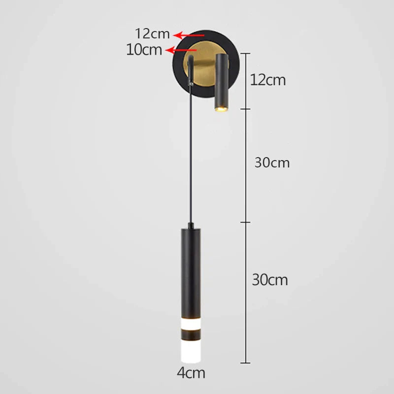 DecorBites™ Gold LED Wall Lamp: Luxurious Nordic Spotlight for Home Bedside, Living Room, Bed Wall Light