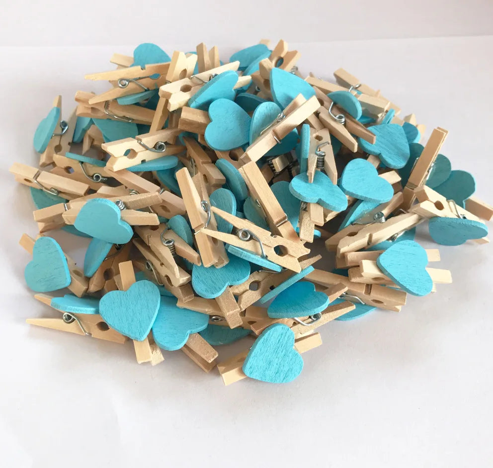 DecorBites™ 50-Piece Mini Wooden Clips for Photos Crafts, 25mm Small Clothespin Decoration