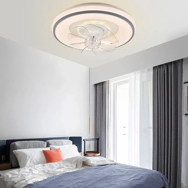 DecorBites™ LED Ceiling Fan: Modern Scandinavian Invisible Design for Living Room, Bedroom & Restaurant