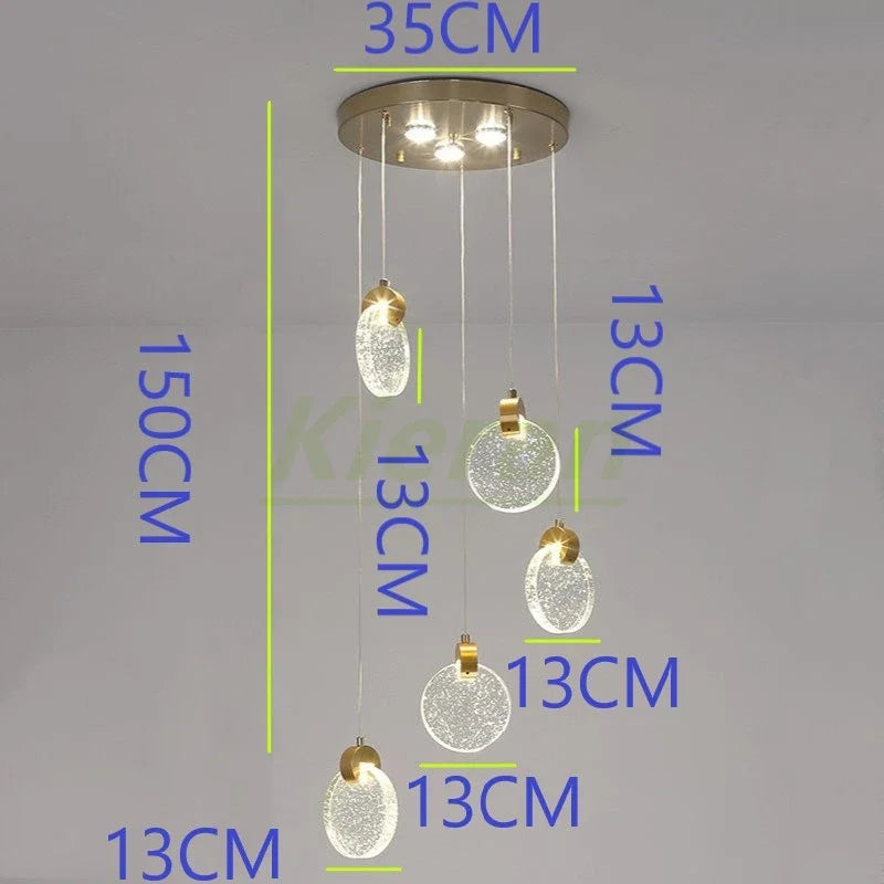 DecorBites™ Crystal LED Chandelier: Modern 5head Highlight for Bedroom, Bar, Study Room Decor
