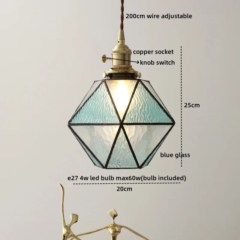 DecorBites™ Green Glass LED Pendant Lights Modern Hanging Lamp Home Decor
