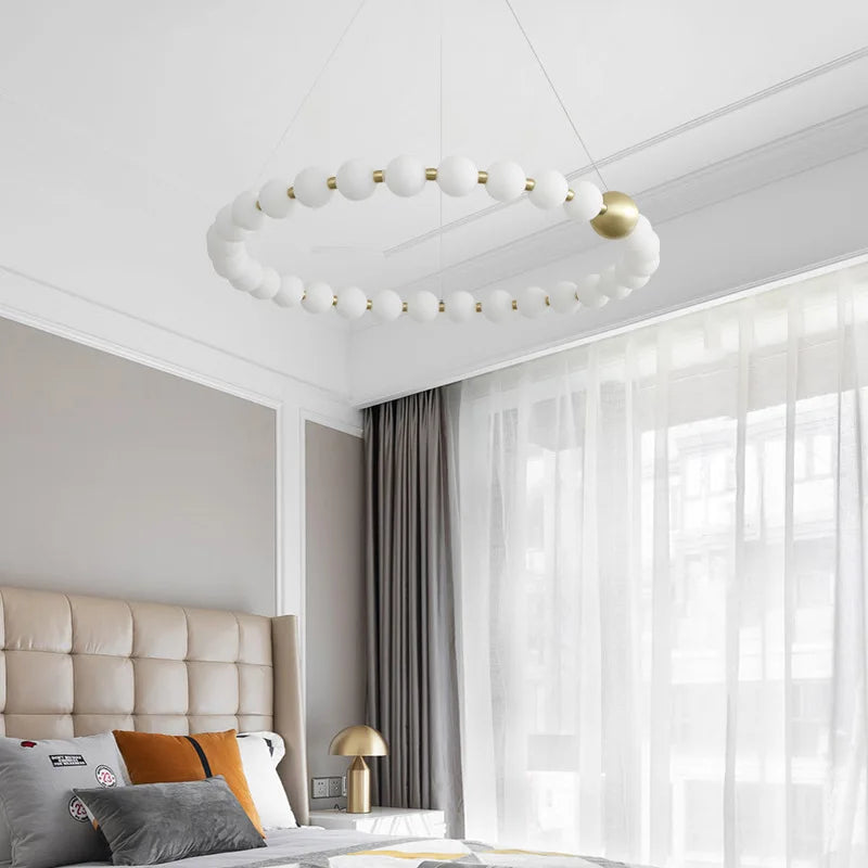 DecorBites™ Brass LED Chandelier with Acrylic Ball - High Quality Dimmable Lighting