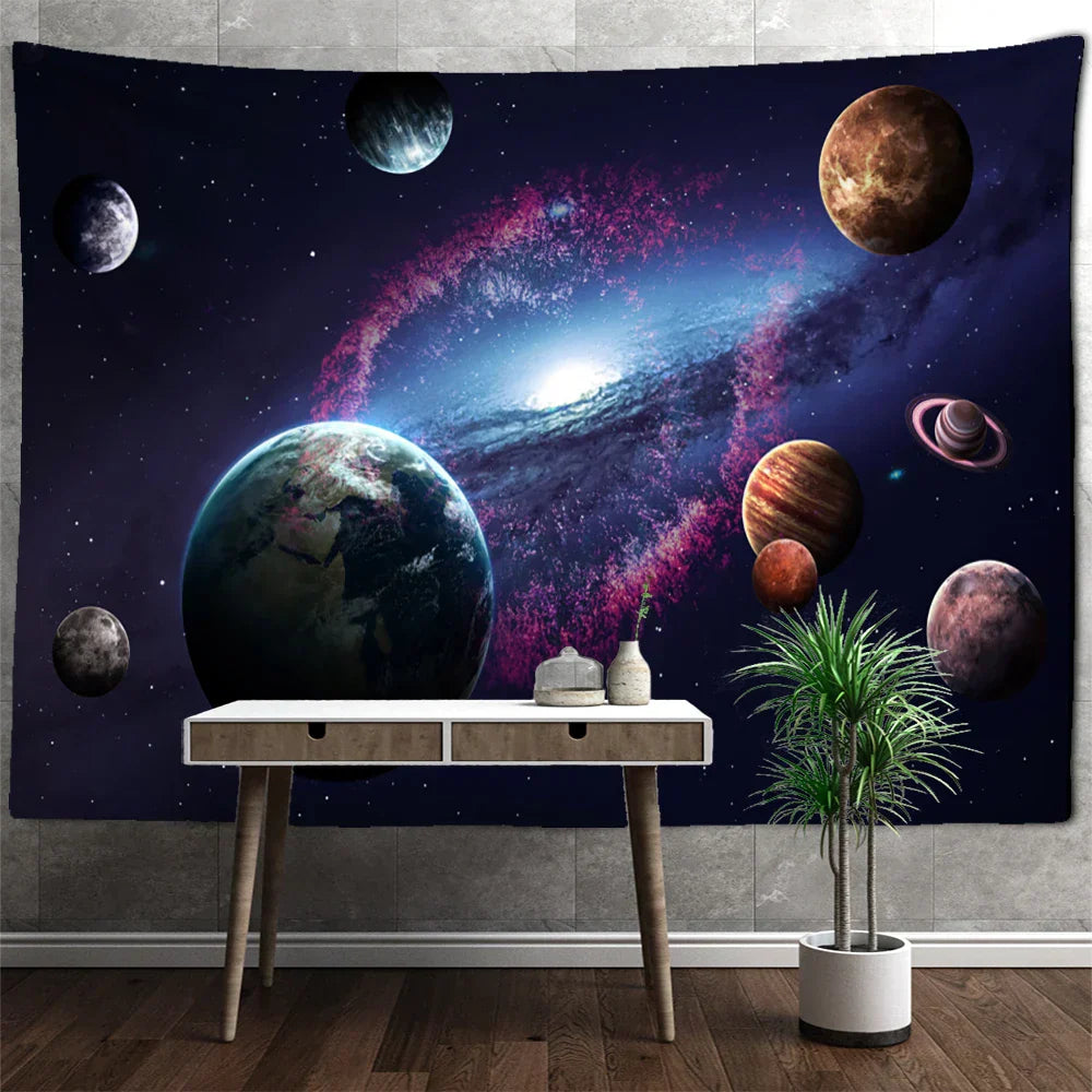 DecorBites™ Astronaut Moon Tapestry Wall Hanging - Boho Hippie Living Room Decor