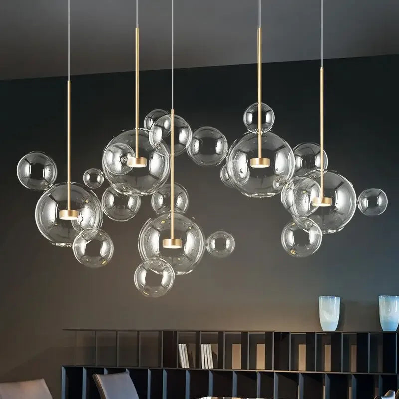 DecorBites™ LED Glass Ball Chandelier Pendant Lights for Living & Dining Room