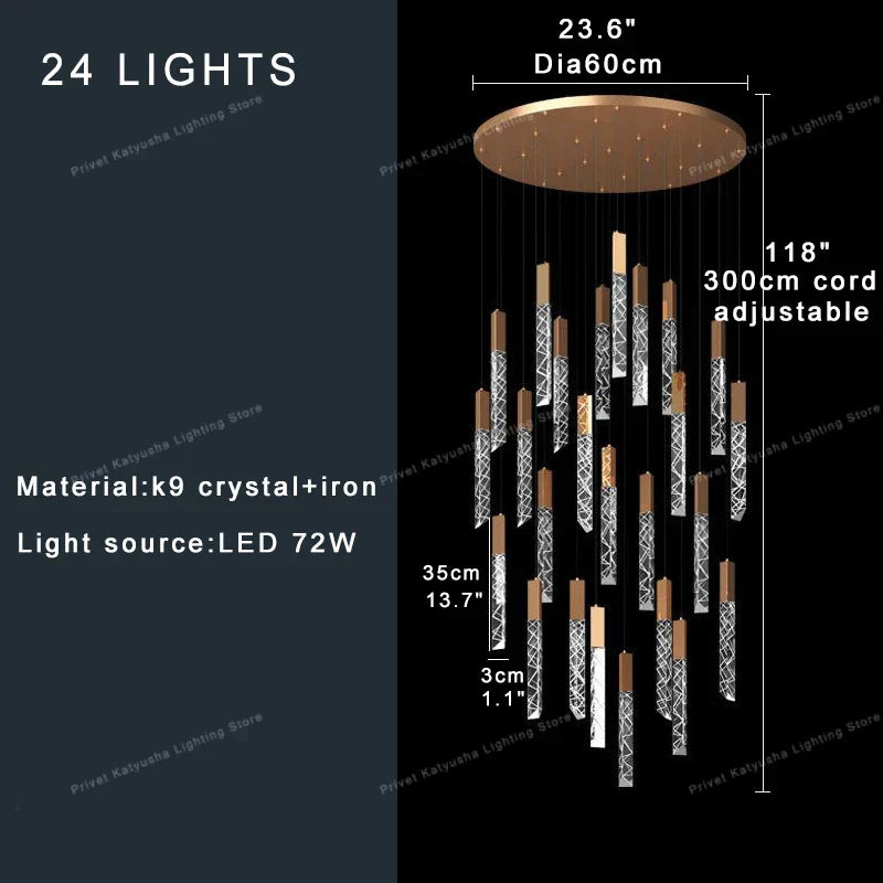 DecorBites™ Crystal Ceiling Pendant Lights - Adjustable, Elegant, Circular Design