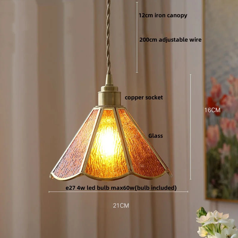 DecorBites™ Glass Flower LED Pendant Light Fixture for Modern Luxury Home Decor