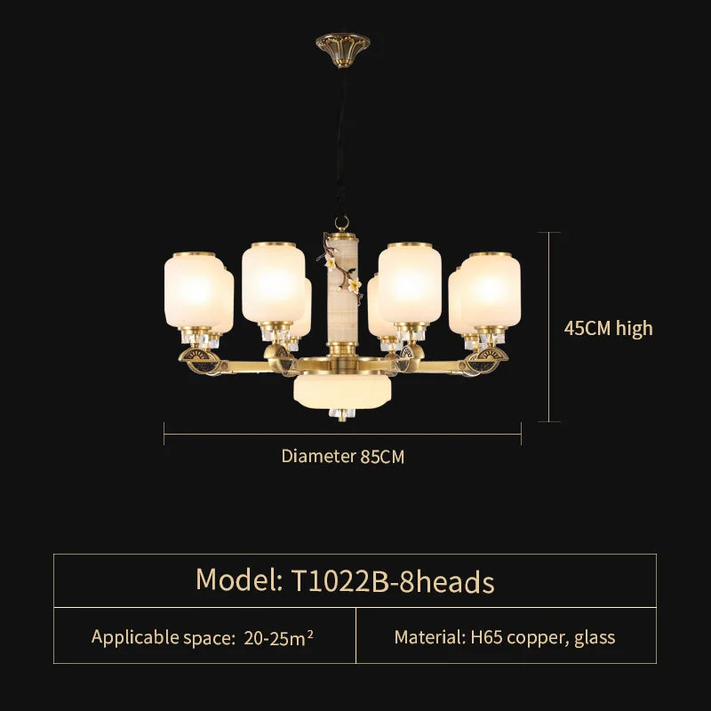 DecorBites™ Luxe Jade Chandelier for Living Room, Villa, and Duplex Hall