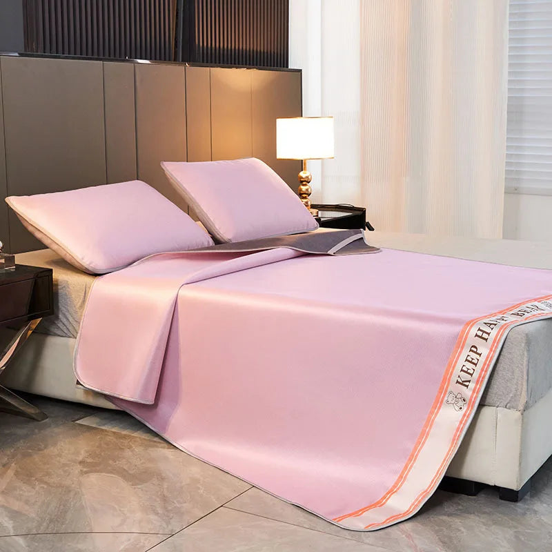 DecorBites™ 1800D Cooling Fibres Bed Mat & Pillowcases Set for Summer Nights