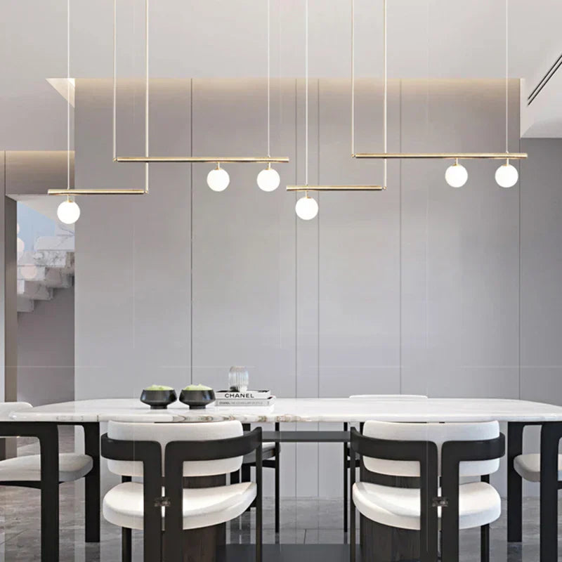 DecorBites™ Linear Minimalist Chandelier Pendant Light for Living Room, Dining Table Ceiling Decor
