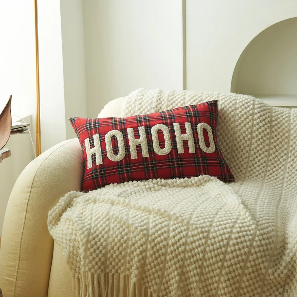 DecorBites™ Christmas Plaid Print Pillow Case Set - Festive Holiday Home Decor
