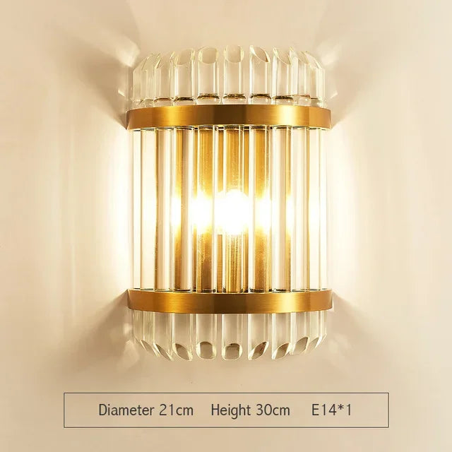 DecorBites™ Gold Crystal LED Wall Lights for Bedroom Decoration