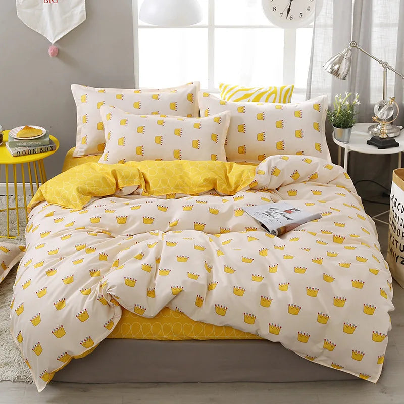 DecorBites™ Lattice Plant Geometric Pattern Bedding Set with Sheet Pillows