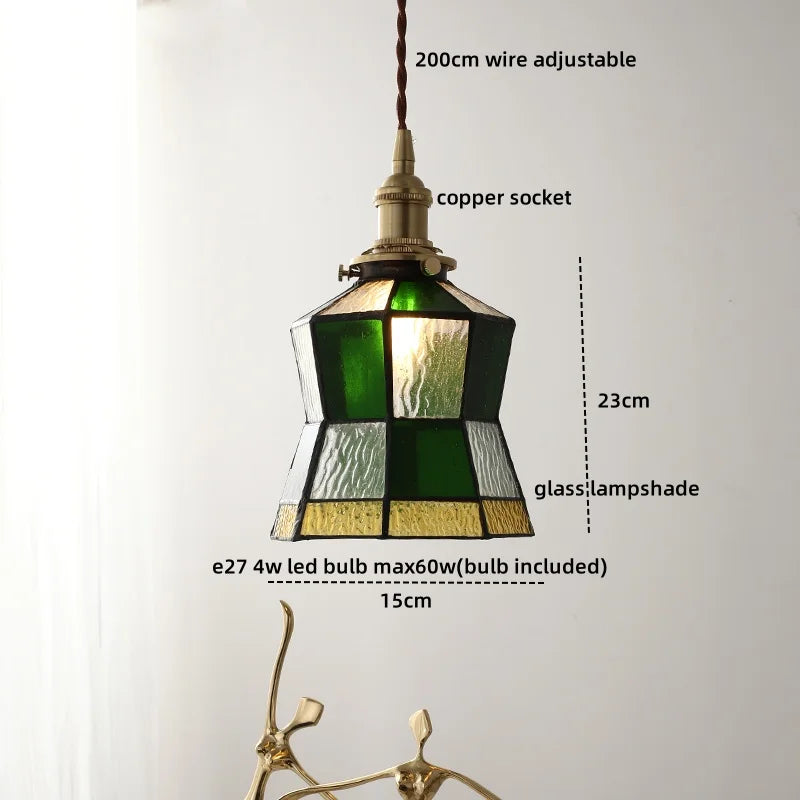 DecorBites™ Glass Copper Pendant Light Modern LED Hanging Light for Home Decor