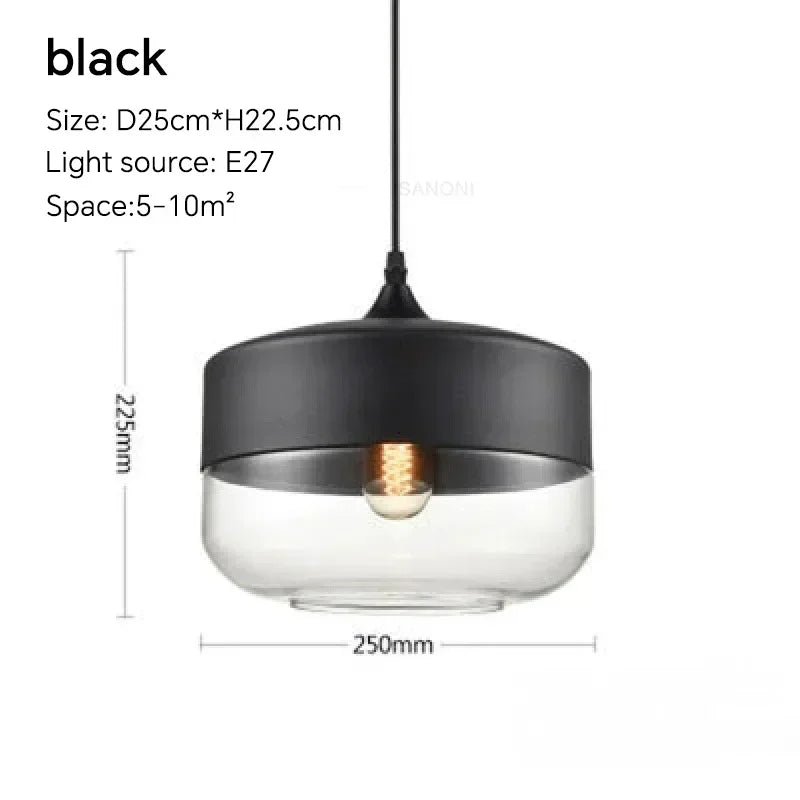 DecorBites™ Glass Wood Chandelier LED Pendant Light Fixture for Living Dining Bedroom