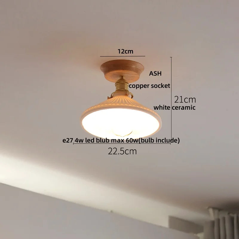 DecorBites™ Lotus Glass LED Ceiling Light with Copper Base - Modern Nordic Design