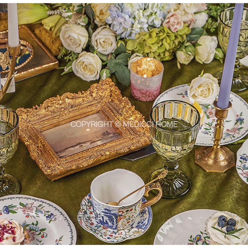 DecorBites™ Chinoiserie Floral Birds Dinner Plate 8" - Oriental Art Salad Dessert Plate