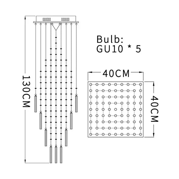 DecorBites™ Crystal Ceiling Chandelier Modern Living Room Lighting Fixture Loft Staircase Lustre