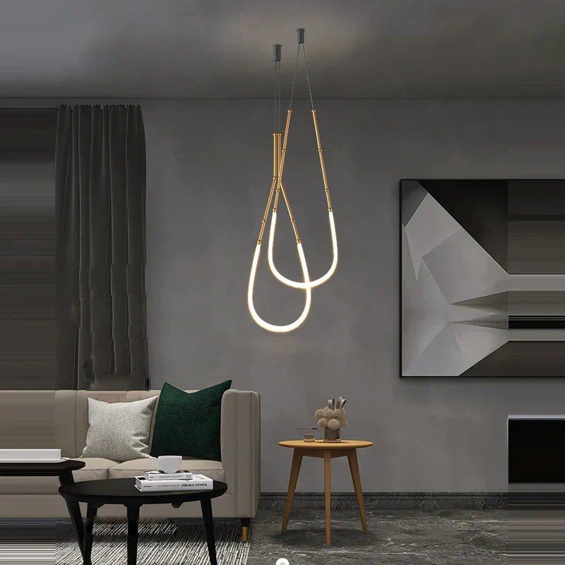 DecorBites™ Art Deco Gold Black LED Designer Pendant Light for Dinning Room