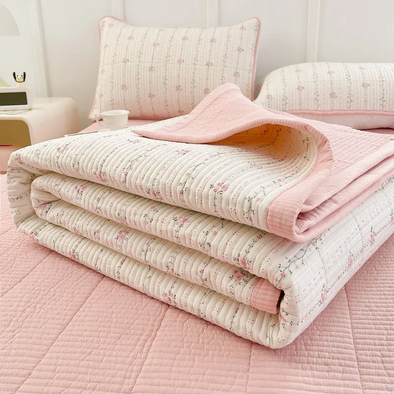 DecorBites™ Cartoon Small Fresh Washed Cotton Bed Sheets Bedspread