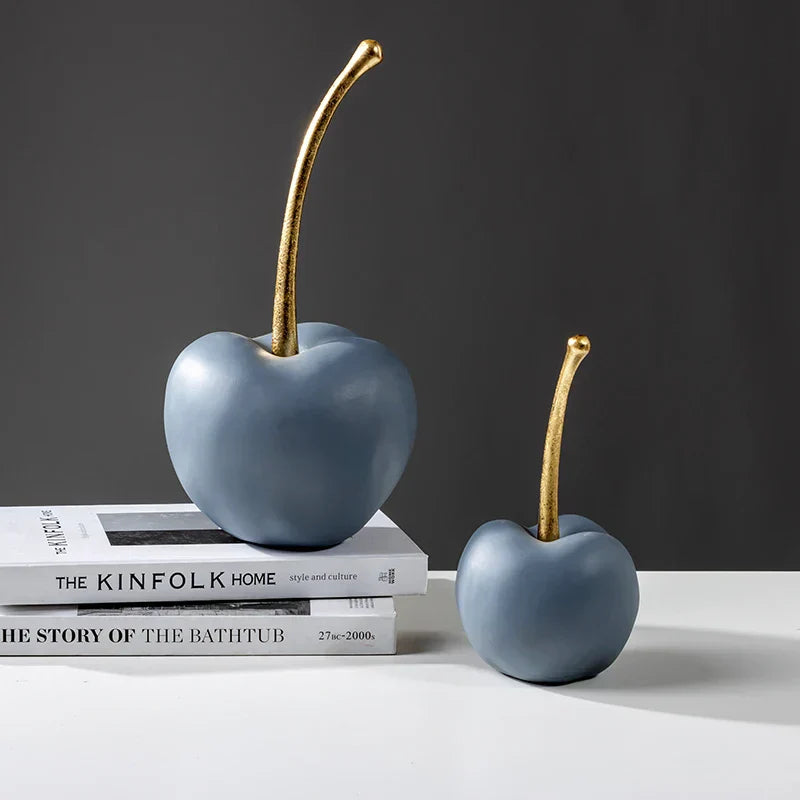 DecorBites™ Blue Resin Apple Ornaments - Lucky Fruit Sculpture for Home Decoration
