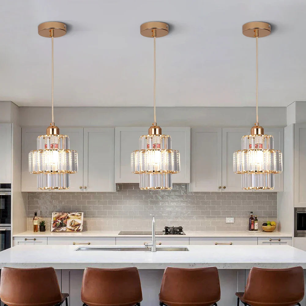 DecorBites™ Crystal Chandelier: Modern LED Ceiling Lamp for Living Room, Hotel Lobby, and Hallway