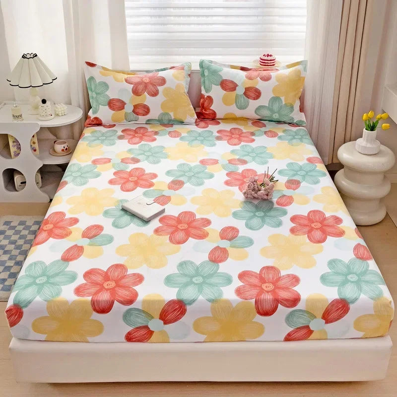 DecorBites™ Japanese Style Thick Fitted Sheet for Queen/King Bed