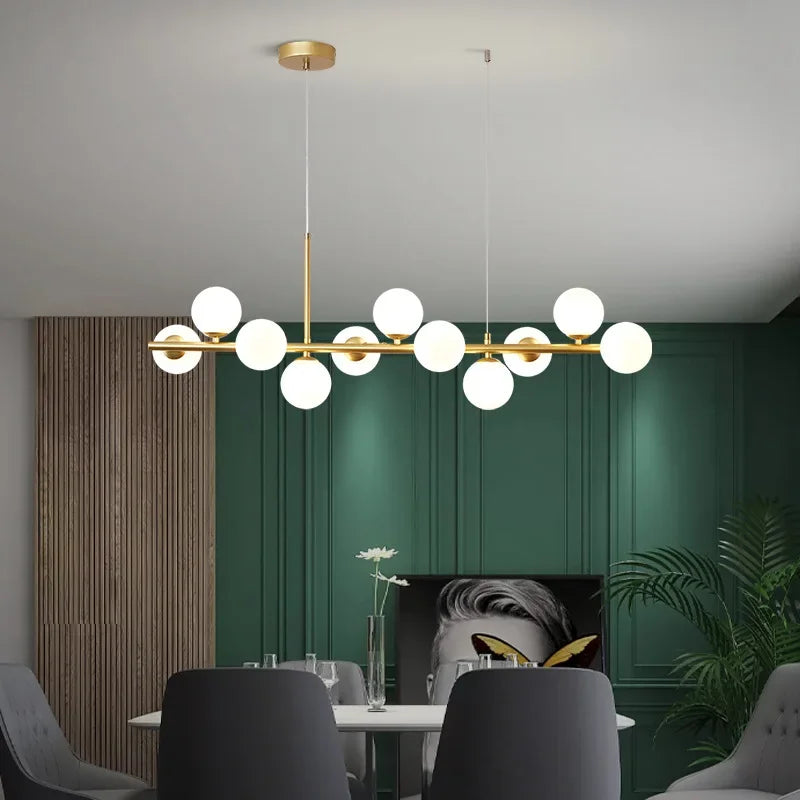 DecorBites™ Glass Ball Gold Pendant Light - 11 Heads for Kitchen Living Dining Room