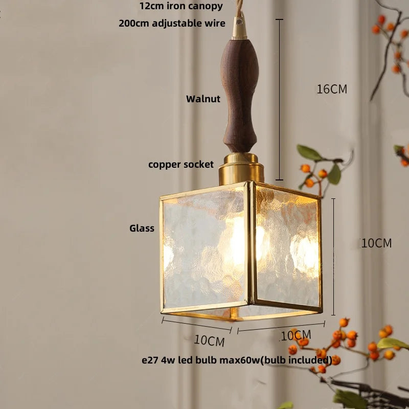 DecorBites™ Glass Globe LED Pendant Light Fixture for Porch Kitchen Aisle, Adjustable Hanging Lamp