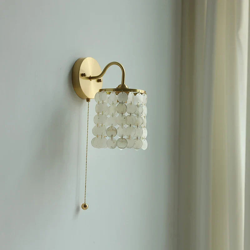 DecorBites™ Conch Copper LED Wall Light Fixture with Pull Chain Switch