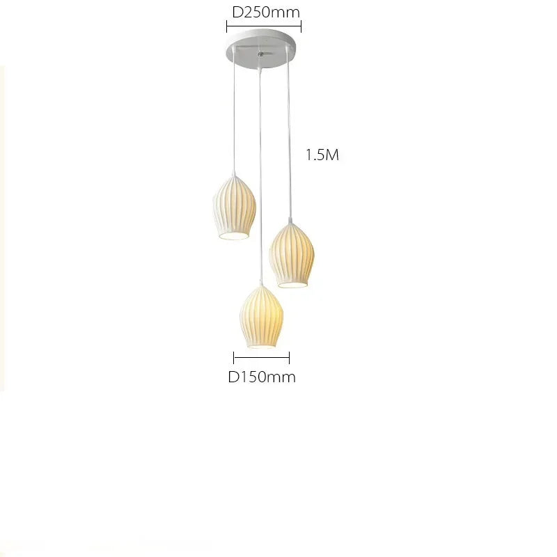 DecorBites™ Elegance Ribbed Ceramic Pendant Lights for Dining Island, Living Room