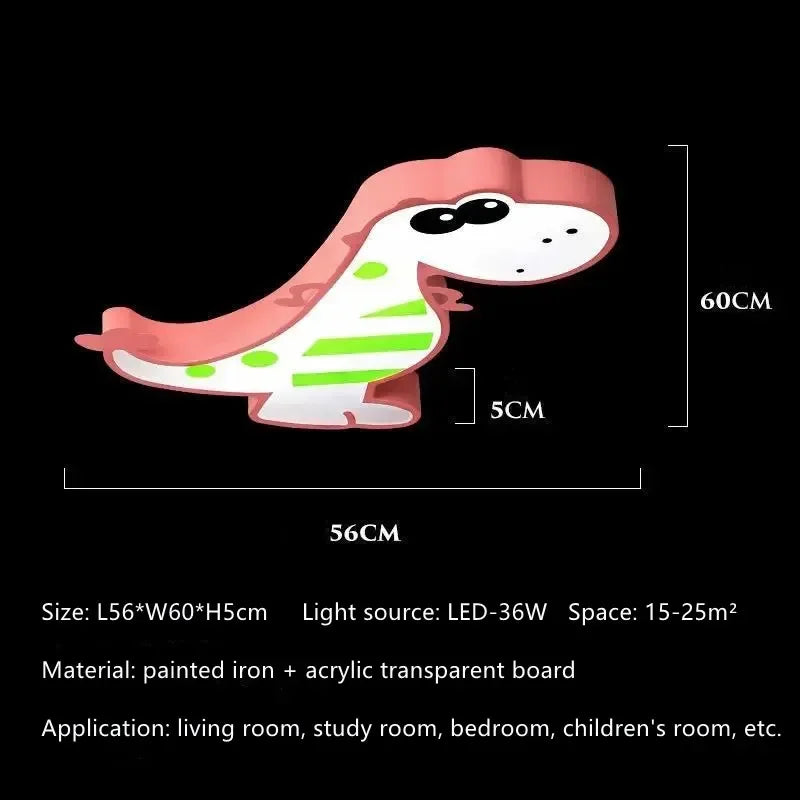 DecorBites™ Dinosaur Animal Kids Ceiling Lamp Smart LED Lightingjuvenile Bedroom Modern Cartoondino