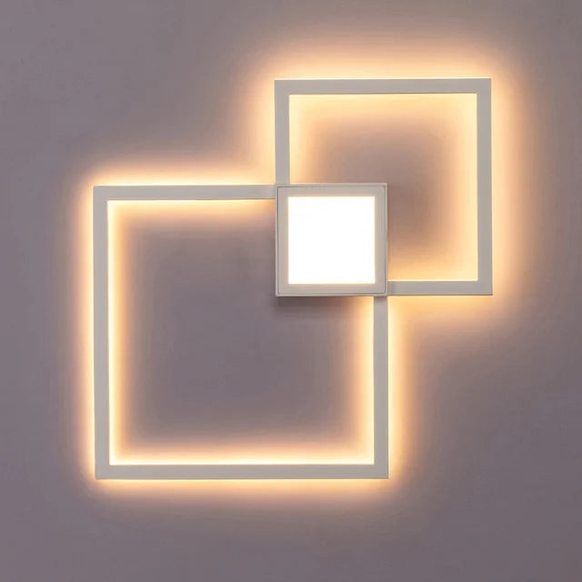 DecorBites™ Dimmable Square LED Wall Sconce: Modern Black White Metal Indoor Lighting