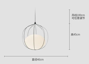 DecorBites™ Birdcage Pendant Light for Dining Room Home Fixtures, Nordic Design E27 Bedroom Lamp