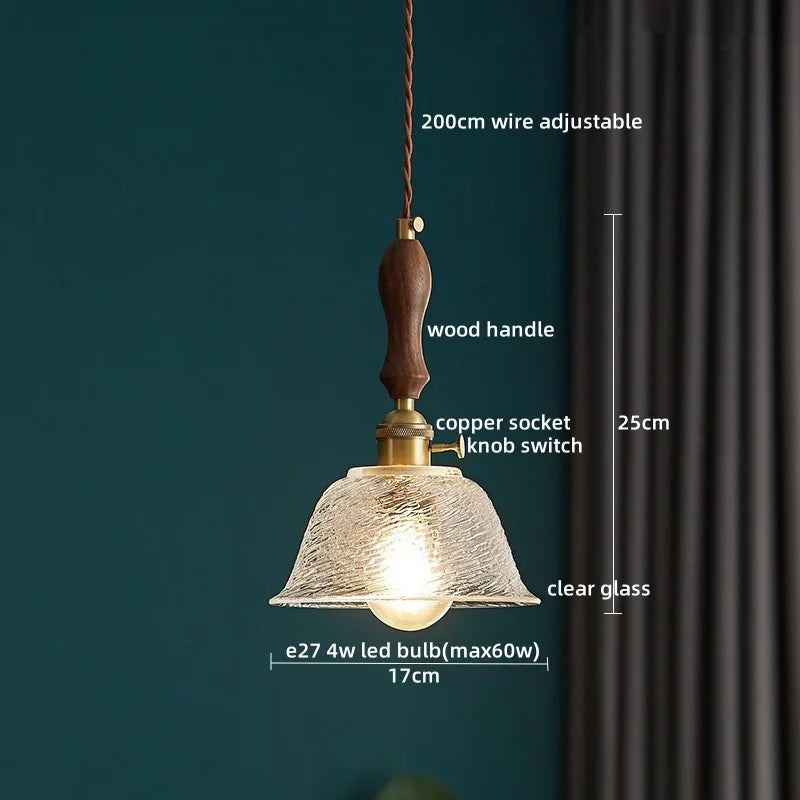 DecorBites™ LED Pendant Lamp Elegant Copper Glass Modern Style Hanging Light Fixtures