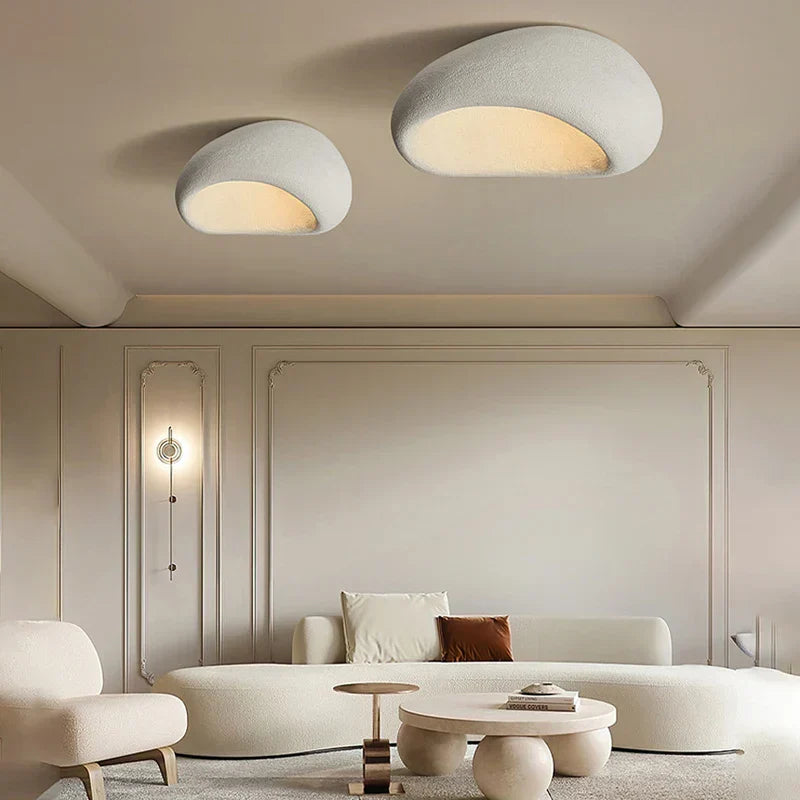 DecorBites™ Cream Ceiling Chandelier Nordic Minimalist Wabi Sabi Style Bedroom Coffee Room Lights Fixtures
