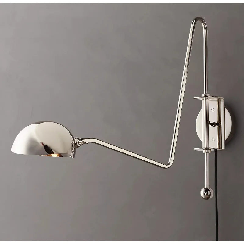 DecorBites™ Black/Gold Lustre Copper Swing Arm Wall Lamp for Modern Living Spaces