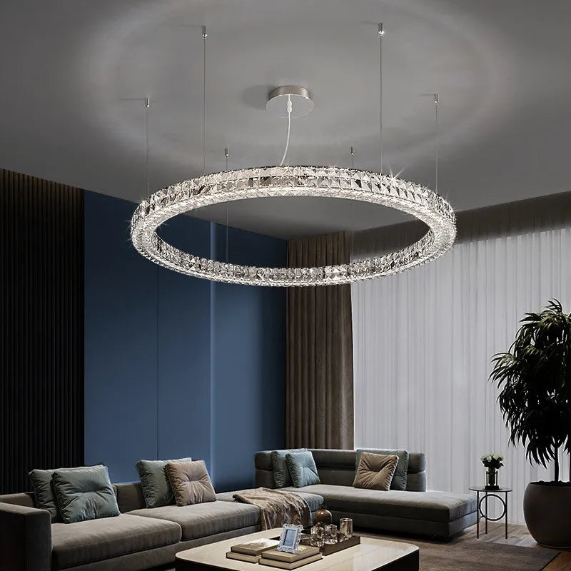 DecorBites™ Crystal LED Chandelier - Modern Luxe Living Room Lighting