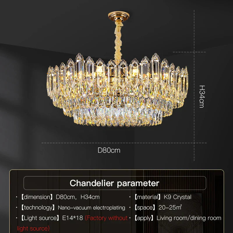 DecorBites™ Crystal Chandelier: European Designer Style for Living Room, Bedroom & Dining Room
