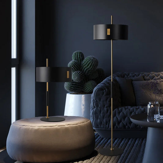 DecorBites™ Black Metal E27 Floor Lamp for Stylish Indoor Lighting