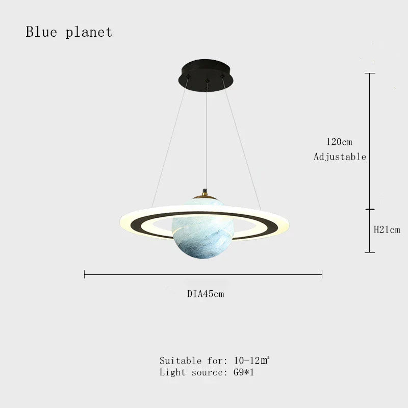 DecorBites™ Astronaut Ball LED Light: Modern Boys Room Decor, Acrylic Planet Earth Pendant