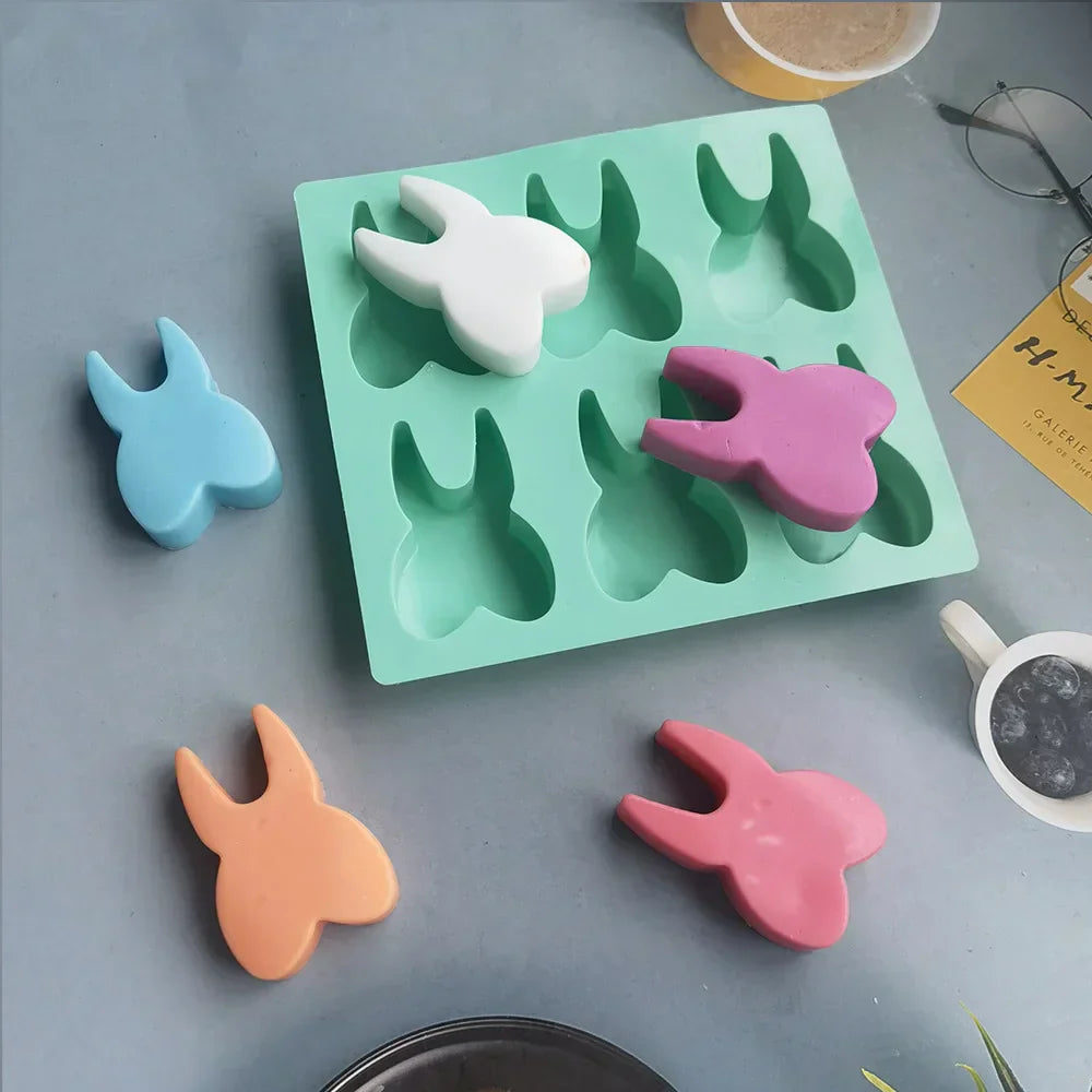 DecorBites™ 6 Hole Tooth Silicone Mold 3D Cake Biscuit Candy Ice Cube Bakeware