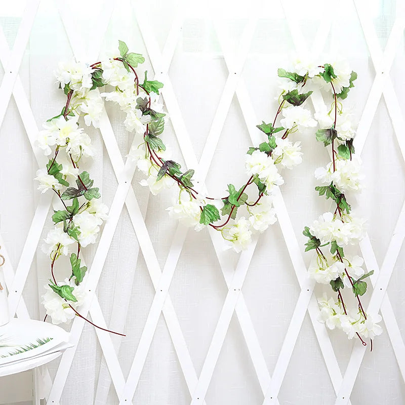 DecorBites™ 250cm Rose Flowers Vine Garland Autumn Cane Backdrop Decor