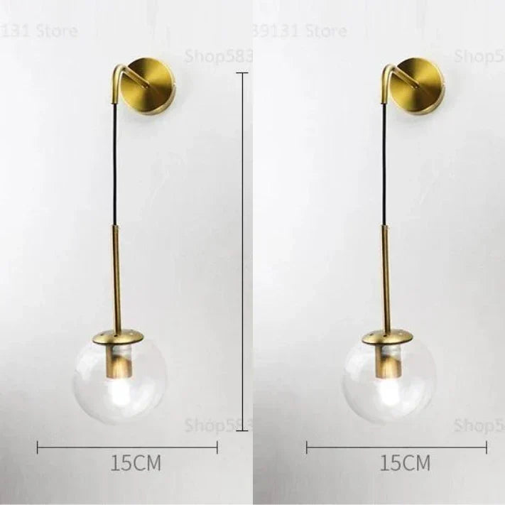 DecorBites™ Glass Ball LED Wall Light for Bedroom Decoration and Living Room Fixtures