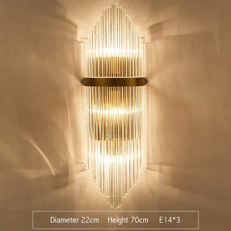 DecorBites™ Gold Crystal LED Wall Lights for Bedroom Living Room Home Decoration